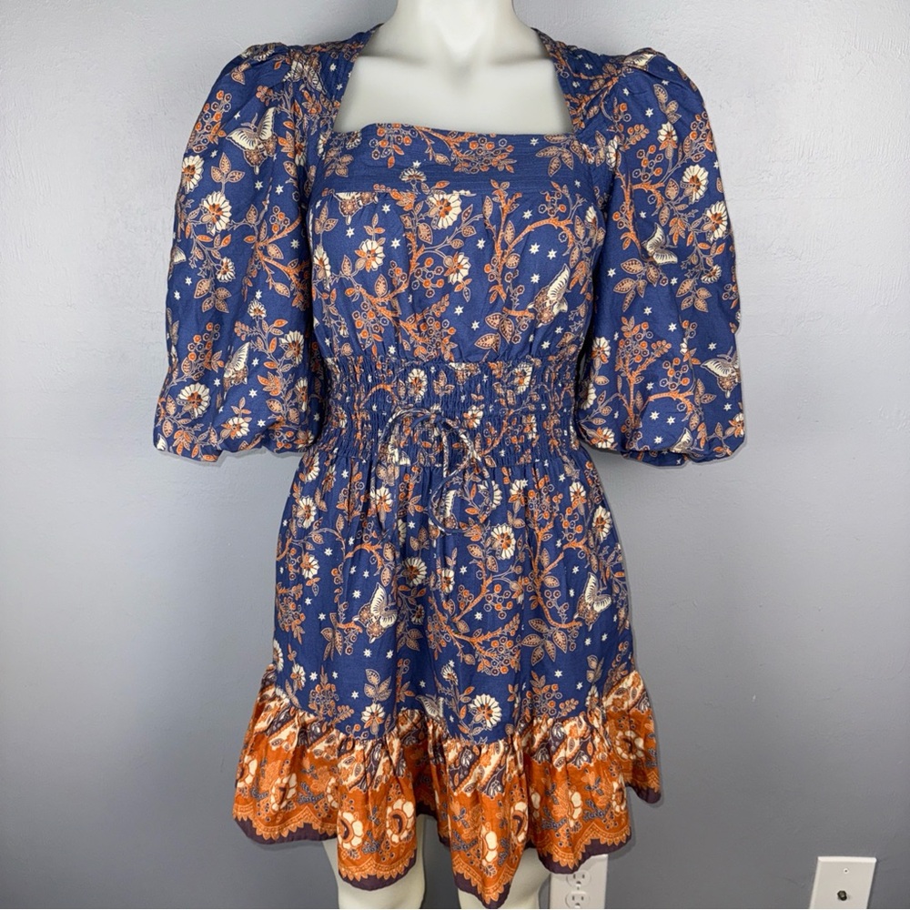 House of Harlow 1960 Natassia Dress XS Puff Sleeve Floral Tiered *READ